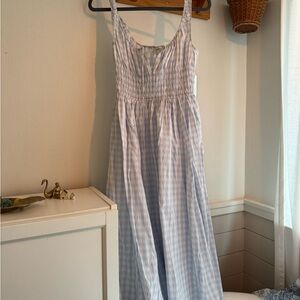 Doen Blue and White Gingham Dress